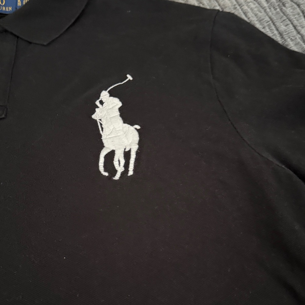 Ralph Lauren Black Custom Slim Fit Polo - Picture 3 of 5